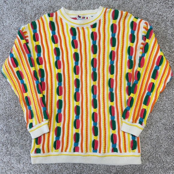 Vintage Sweater Clothes Textured Sweater Women Small/Medium USA Made 90s Cotton - Picture 2 of 10